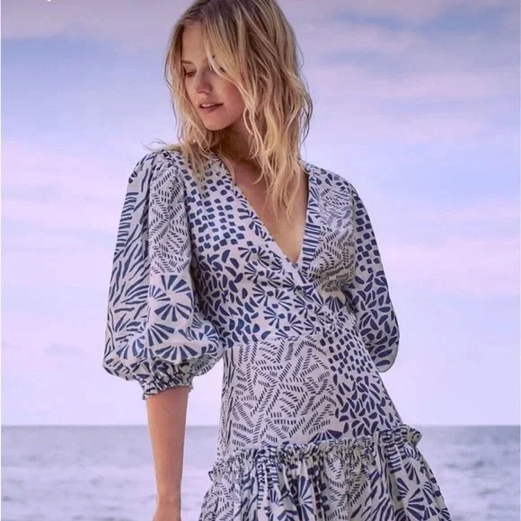 knee length dresses for ladies Melba Floral Linen Dress